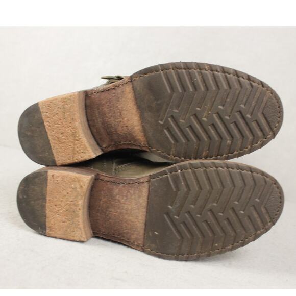 Frye Veronica Slouch Boots Sage Green Womens 8 Knee High Moto Buckle Y2K - Picture 8 of 12